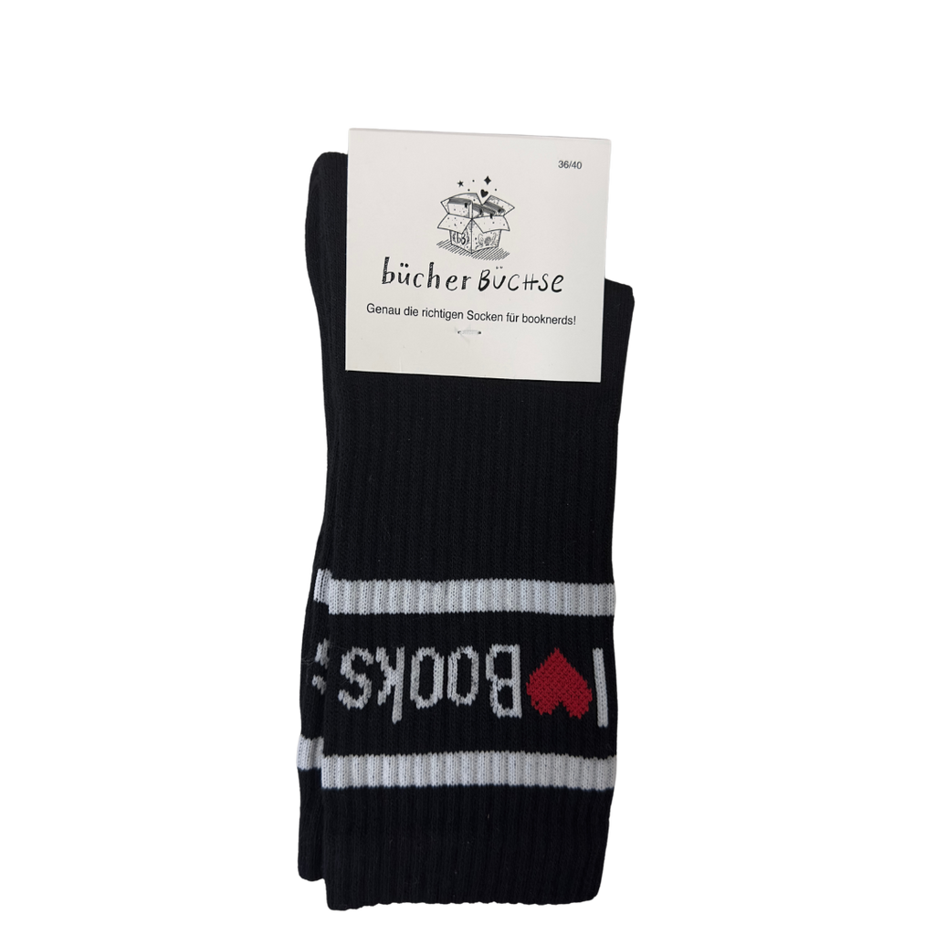 Socken "i love books"