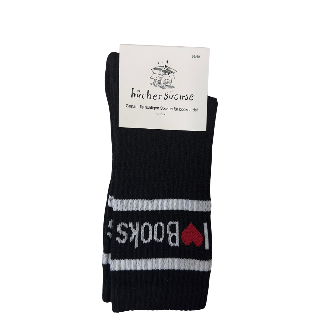 Socken "i love books"