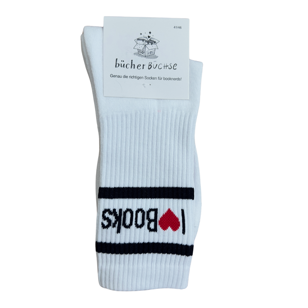 Socken "i love books"