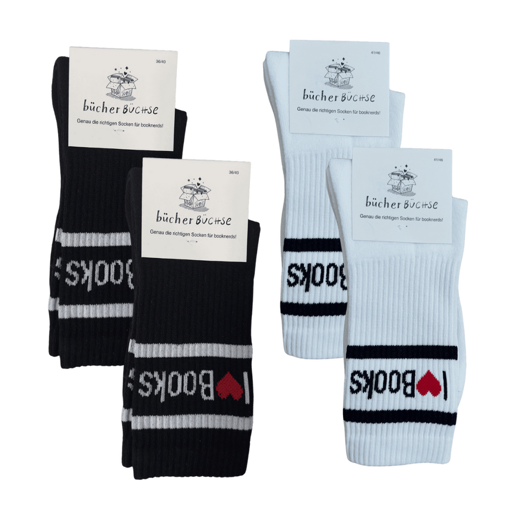 Socken "i love books"