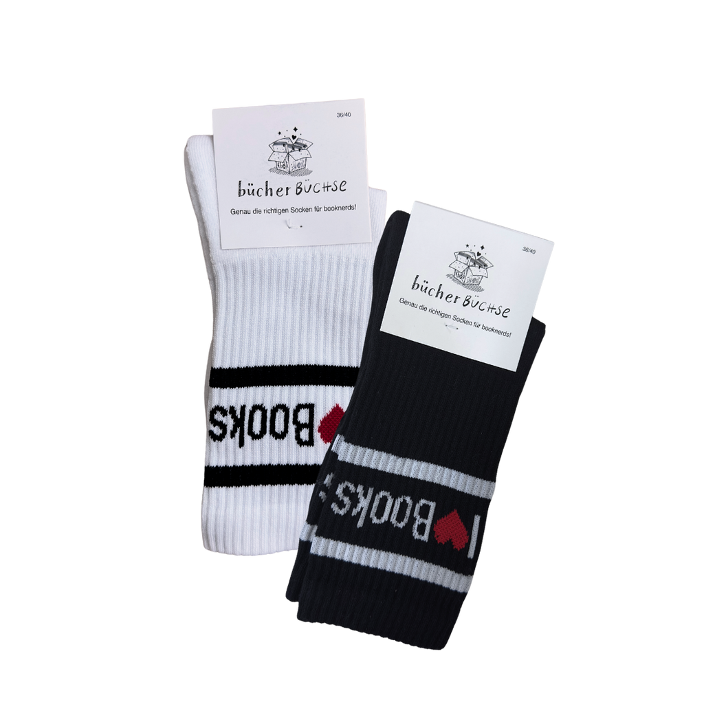Socken "i love books"