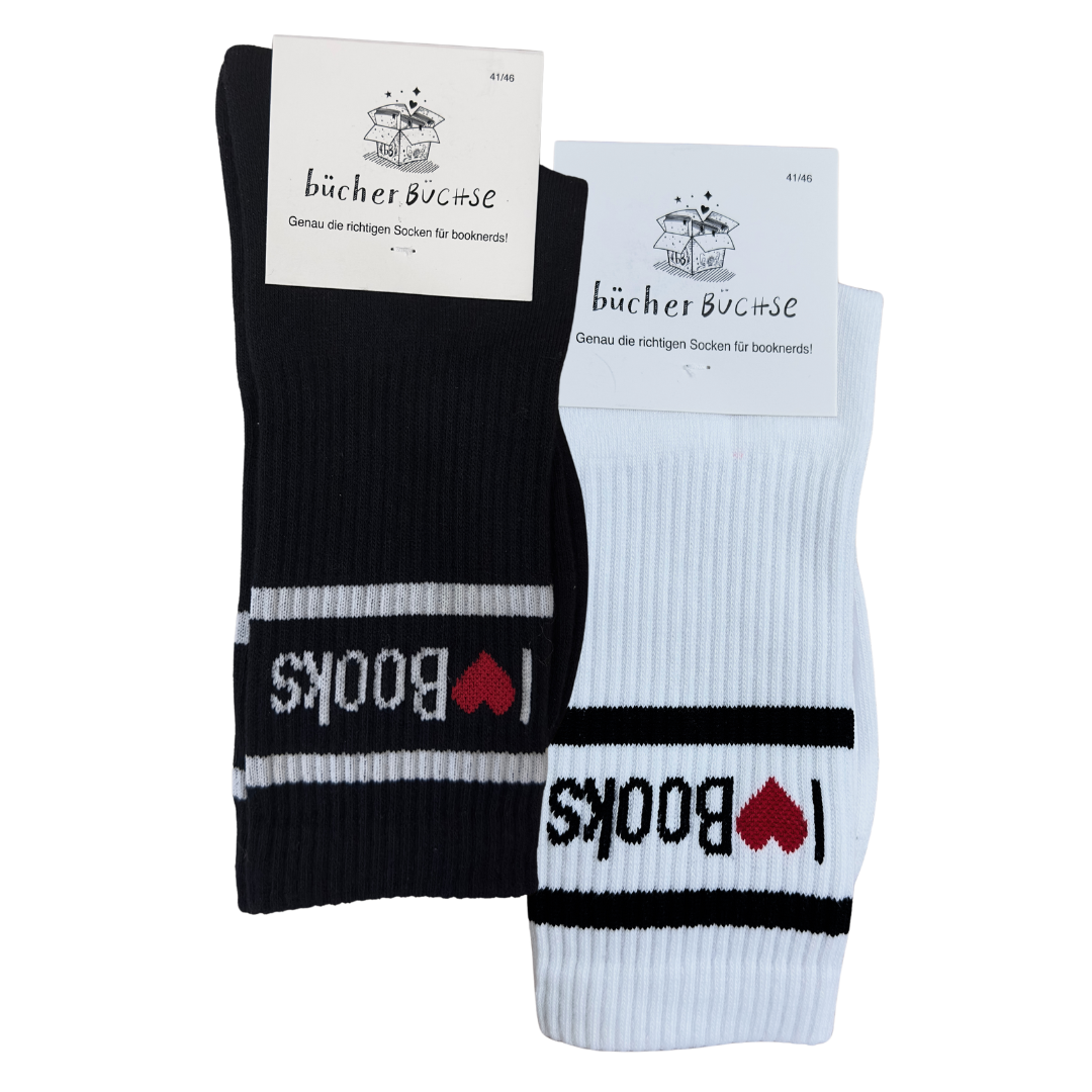 Socken "i love books"
