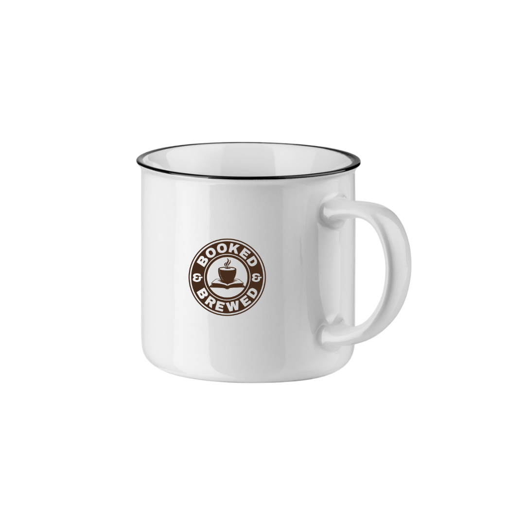 Tasse "Booked & Brewed"